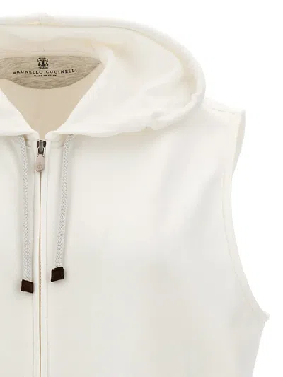 Shop Brunello Cucinelli Sleeveless Sweatshirt In White