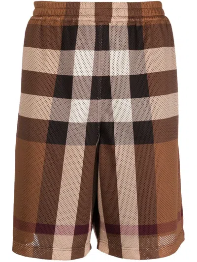 Shop Burberry Perforated Shorts Clothing In Brown