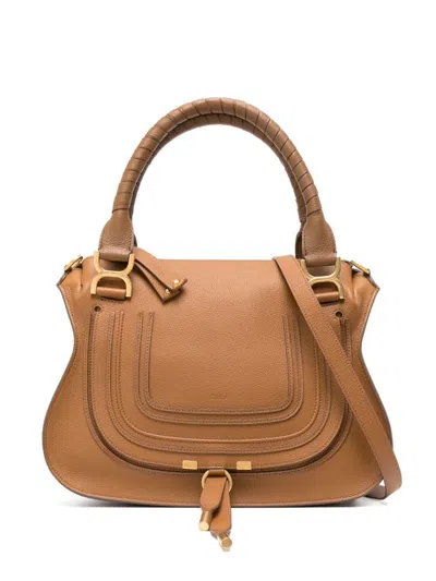 Shop Chloé Marcie Medium Handbag In Brown