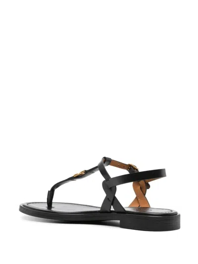 Shop Chloé Marcie Leather Sandals In Black