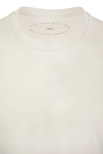 Fedeli Extreme Long-sleeved Giza Cotton T-shirt In White