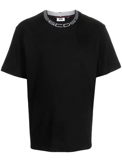 Shop Gcds Logo Rib Loose T-shirt Clothing In Black