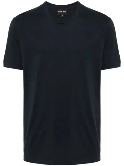 Shop Giorgio Armani Jersey T-shirt Clothing In Black