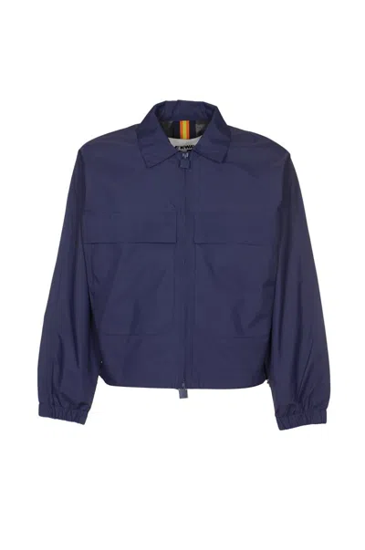 Shop K-way R&d Coats In Blue Md Cobalt
