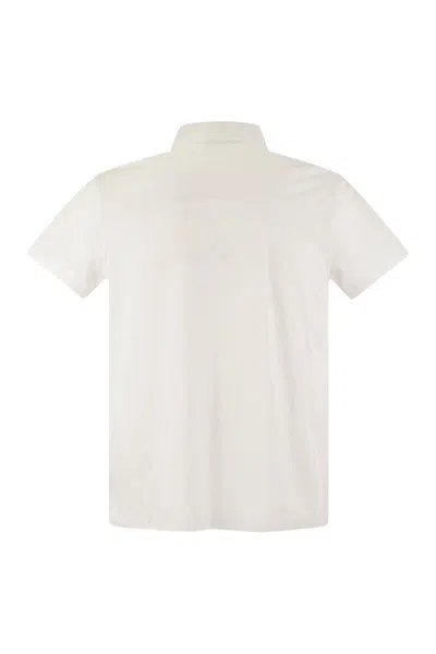 Shop Majestic Filatures Short-sleeved Polo Shirt In Lyocell In White