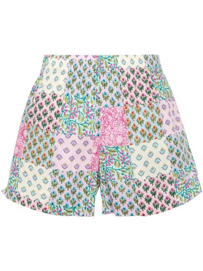 Shop Mc2 Saint Barth Printed Cotton Shorts In Multicolour