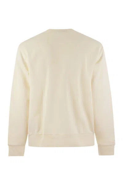 Shop Polo Ralph Lauren Classic-fit Cotton Sweatshirt In Cream