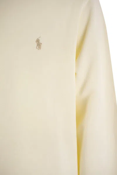 Shop Polo Ralph Lauren Classic-fit Cotton Sweatshirt In Cream