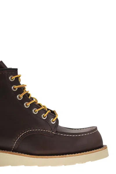 Shop Red Wing Shoes Classic Moc - Leather Boot With Laces In Burgundy
