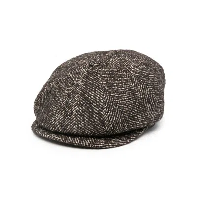Shop Tagliatore Hats In Brown/neutrals