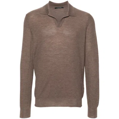 Shop Tagliatore Sweaters In Brown