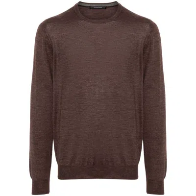 Shop Tagliatore Sweaters In Brown