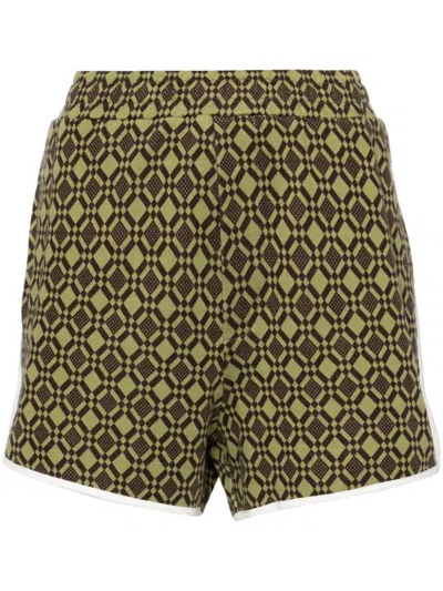 Shop Wales Bonner Shorts In Olive And Dark Brown