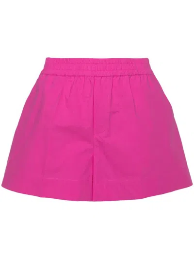 Shop P.a.r.o.s.h . Elasticated-waist Cotton Shorts In Fuxia