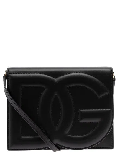 Shop Dolce & Gabbana Black Embossed Crossbody Bag Woman Dolce&gabbana
