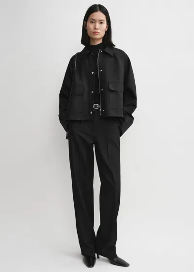 Shop Totême Cropped Cotton Jacket Black