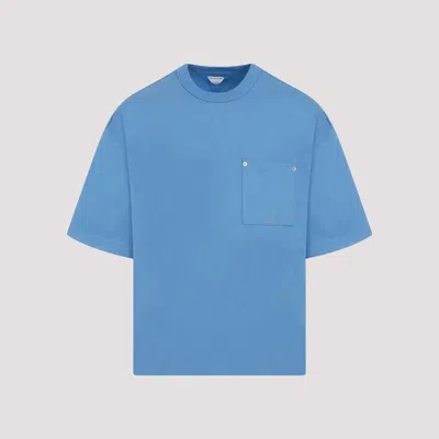 Shop Bottega Veneta Admiral Blue Cotton T-shirt