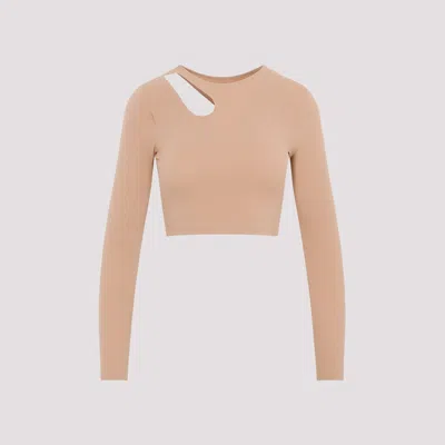 Shop Wolford Almond Beige Warm Up Long Sleeves Top In Nude & Neutrals