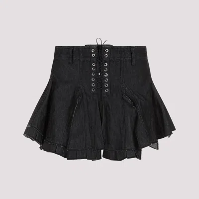 Shop Ludovic De Saint Sernin Anthracite Pleated Cotton Mini Skirt In Grey