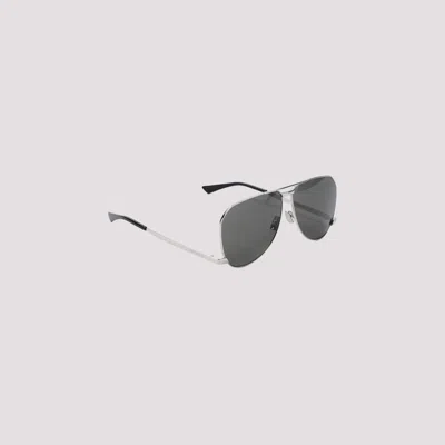 Shop Saint Laurent Aviator Sl 690 Sunglasses In Metallic