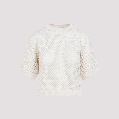 Shop Peserico Beige Cotton Pullover In Nude & Neutrals