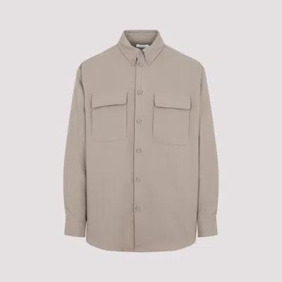 Shop Off-white Beige Military Overshirt In Nude & Neutrals
