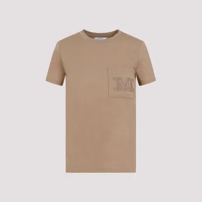 Shop Max Mara Beige Papaya Cotton T-shirt In Brown