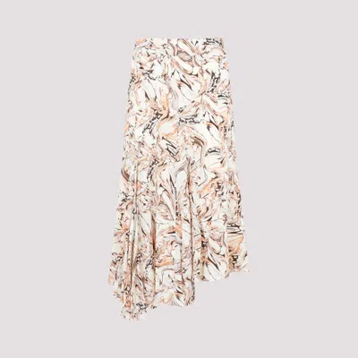 Shop Isabel Marant Beige Silk Toscane Skirt In Nude & Neutrals