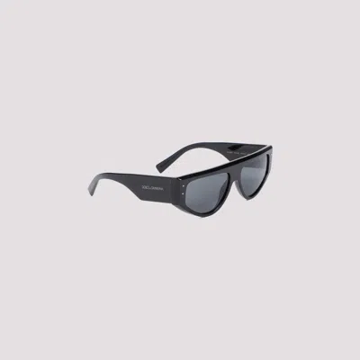Shop Dolce & Gabbana Black Acetate Sharped Sunglasses