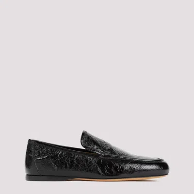 Shop Khaite Black Alessia Calf Leathers Loafers