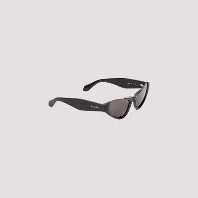 Shop Alaïa Black And Grey Acetate Sunglasses