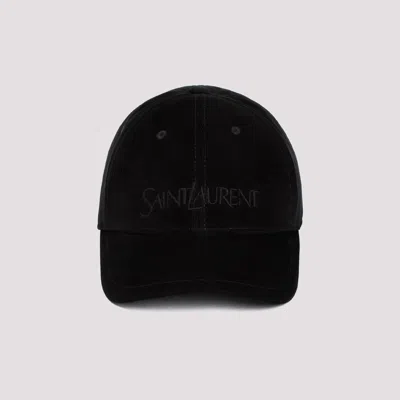 Shop Saint Laurent Black Baseball Cotton Cap