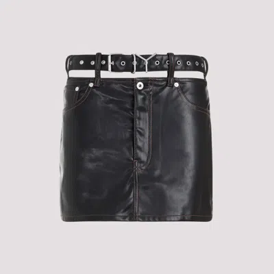 Shop Y/project Black Belt Polyester Mini Skirt