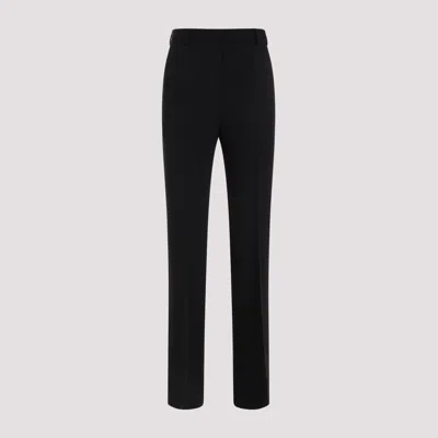 Shop Totême Black Belt-looped Straight-leg Pants