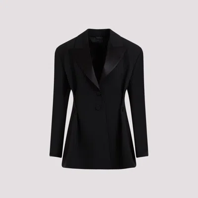 Shop Givenchy Black Buttoned Virgin Wool Jacket