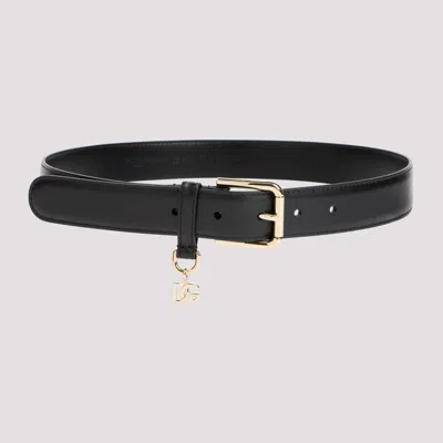 Shop Dolce & Gabbana Black Calf Lather Belt