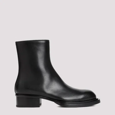 Shop Alexander Mcqueen Black Calf Leather Boots