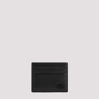 Shop Valentino Black Calf Leather Cardholder