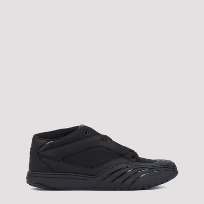 Shop Givenchy Black Calf Leather New Line Men Shoes Mid-top Sneakers