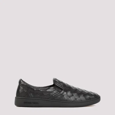 Shop Bottega Veneta Black Calf Leather Sawyer Slip On Sneaker