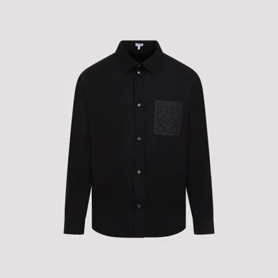 Shop Loewe Black Cotton Anagram Shirt