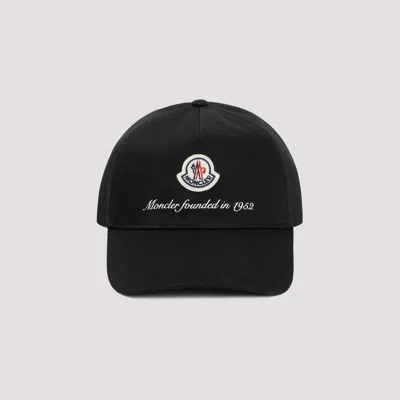 Shop Moncler Black Cotton Logo Cap