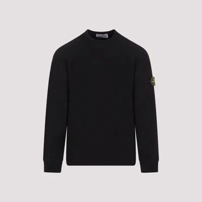 Shop Stone Island Black Cotton Sweatshirt