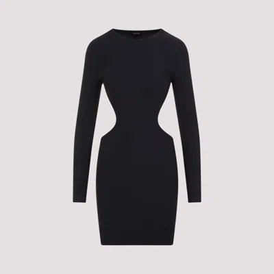 Shop Balenciaga Black Cut Out Polyamide Mini Dress