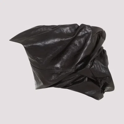 Shop Rick Owens Black Draper Bustier Calf Leather Top