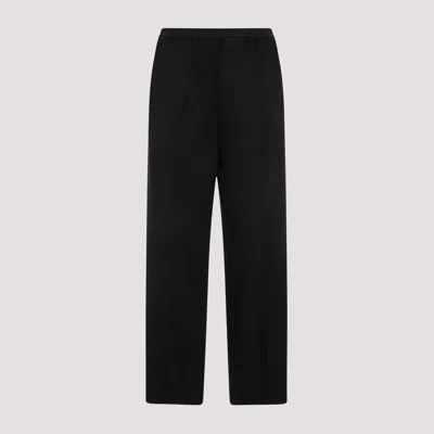 Shop Balenciaga Black Elastic Wool Pants