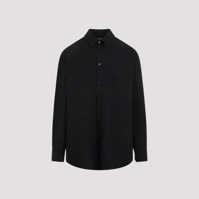 Shop Off-white Black Emb Cotton Shirt