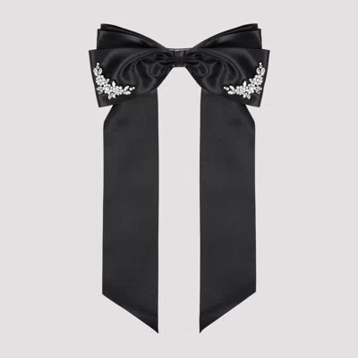 Shop Simone Rocha Black Embellished Bow Hairclip