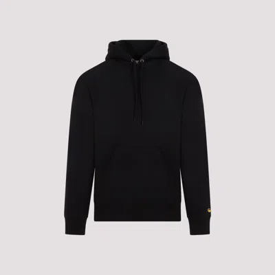 Shop Carhartt Black Gold Hooded Chase Cotton-blend Sweatshirt