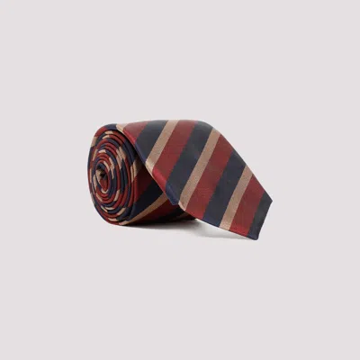 Shop Dunhill Black Ink Mulberry Silk Regimental Woven 8cm Tie In Blue